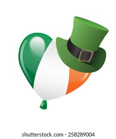 Digitally generated Irish flag balloon wearing a top hat