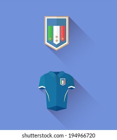 Digitally generated italy jersey and crest vector