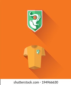 Digitally generated ivory coast jersey and crest vector