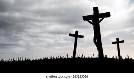 Digitally generated Jesus on the cross vector