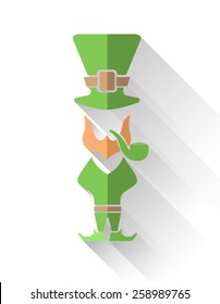 Digitally generated Leprechaun with pipe and top hat vector
