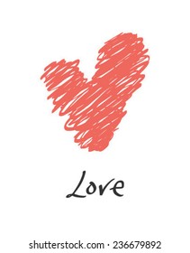 Amor generado digitalmente con corazón rojo en blanco 