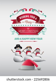 Digitally generated Merry christmas and happy new year vector