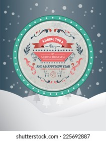 Digitally generated Merry christmas and happy new year vector