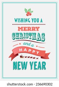 Digitally generated Merry christmas and happy new year vector
