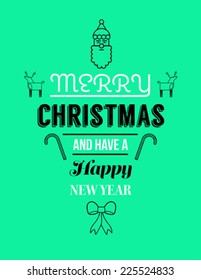 Digitally generated Merry christmas message vector with cute illustrations 