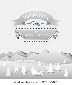 Vector de mensajes de navidad de generación digital con ilustraciones lindas
