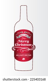 Vector de navidad digital con texto en botella