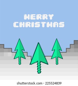 Vector de navidad de generación digital en estilo de videojuegos retro