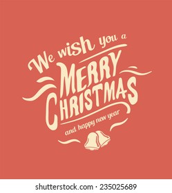 Digitally generated Merry christmas vector with bells