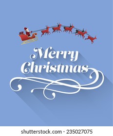 Vector de navidad digital con santa y reno