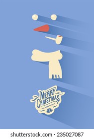 Digitally generated Merry christmas vector with snowman 