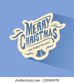 Digitally generated Merry christmas vector with bells