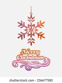 Digitally generated Merry christmas vector with snowflake