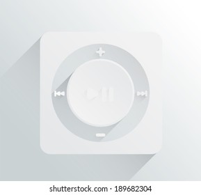 Digitally generated music player vector in grey and white