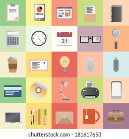 Digitally generated office supplies and business vector