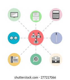 Digitally generated Office supplies and business vector