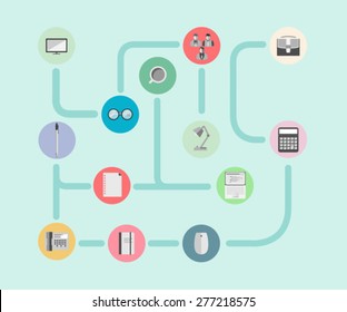 Digitally generated Office supplies and business vector