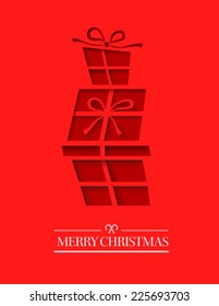 Digitally generated Presents stacked on each other vector with message