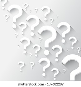 Digitally generated question mark pattern in grey and white