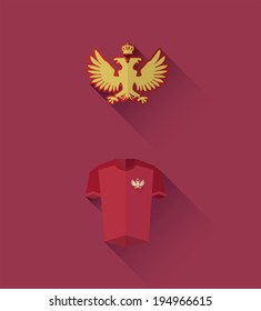 Jersey rusia y vector de cresta de origen digital