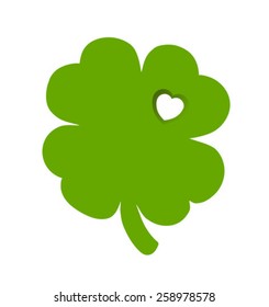 Digitally generated Shamrock with heart cut out