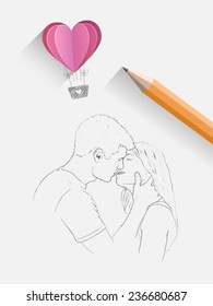 Couple Pencil Sketch Images Stock Photos Vectors Shutterstock