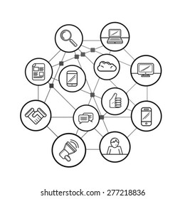 Digitally generated social networking concept vector