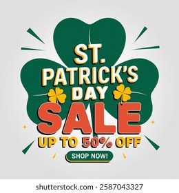 Digitally generated St patricks day sale advertisement vector ilustration  on white background 