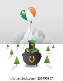 Digitally generated St patricks day vector with pot of gold