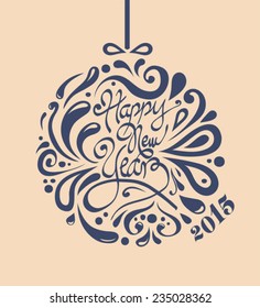 Digitally generated Stylish happy new year design in blue