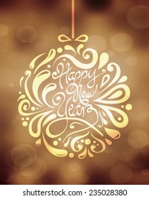 Digitally generated Stylish happy new year design