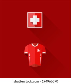 Digitally generated swiss jersey and crest vector