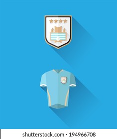 Digitally generated uruguay jersey and crest vector