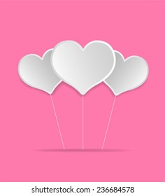 Digitally generated Valentines day vector with heart balloons