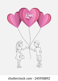 Digitally generated Valentines day vector