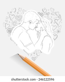 Digitally generated Valentines day vector
