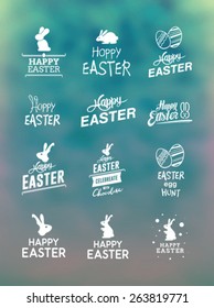 Digitally generated Various Easter greetings vector