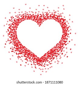 Digitally generated vector illustration of multiple red hearts forming a big heart on white background. valentine day heart love vector illustration concept