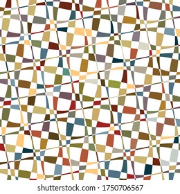 Digitally generated wavy, augmenting, striped pattern, filled with muted, faded color stripe segments