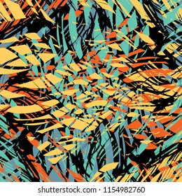 Digitally generated wavy surface repeatedly rotated, to create modern, random pattern