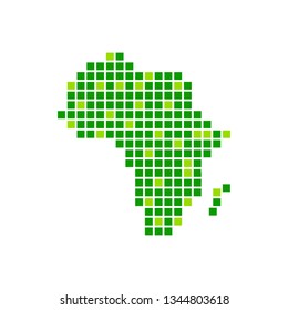 Digitally Green Africa Pixels Symbol Design