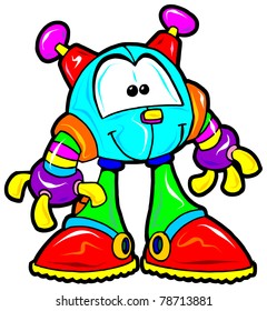 a digitally illustrated cute robot