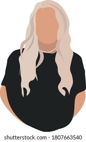 Digitally Illustrated Female Icon with blond hair and black shirt