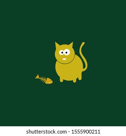 Digitally illustration of cat logo 