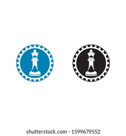 digitally illustration of chess piece in circle