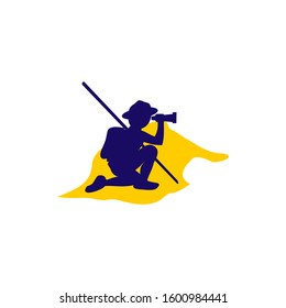 digitally illustration of a man with stick 