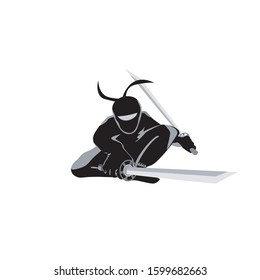 digitally illustration of ninja with sword
