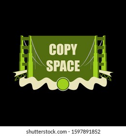 digitally illustration of two bridges with copy space