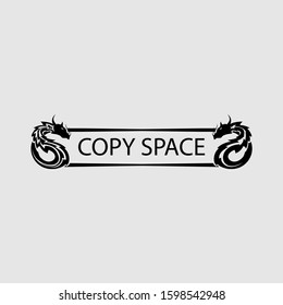 digitally illustration of two dragons with copy space 